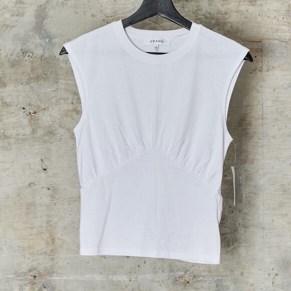 FRAME Empire Organic Cotton Sleeveless Top - Size XS - Picture 2 of 5